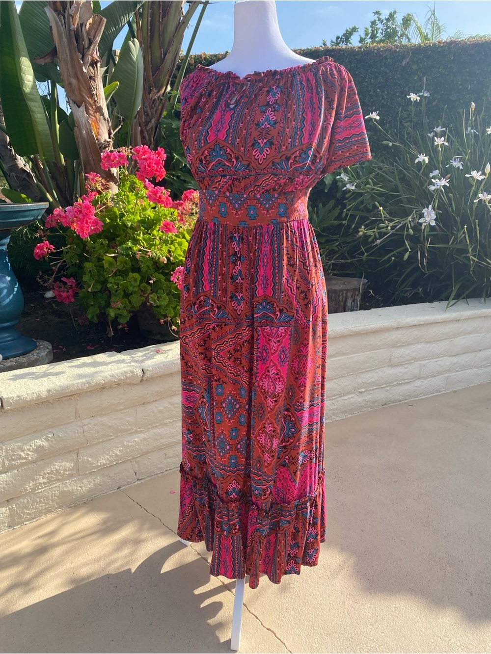 Torrid Pink & Orange Paisley Maxi Dress